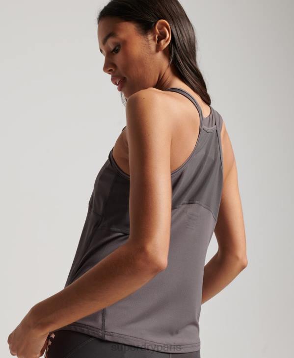 Superdry femmes gilet actif D64Z2978 vêtements gris