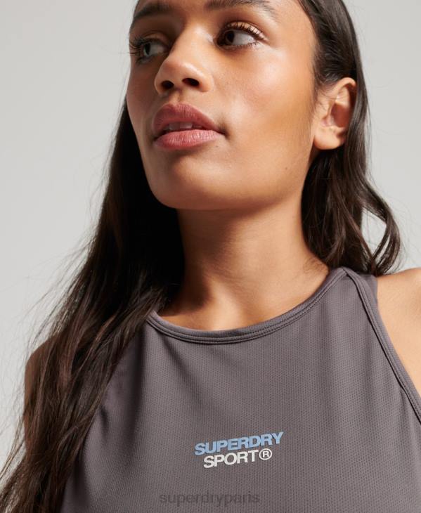 Superdry femmes gilet actif D64Z2978 vêtements gris