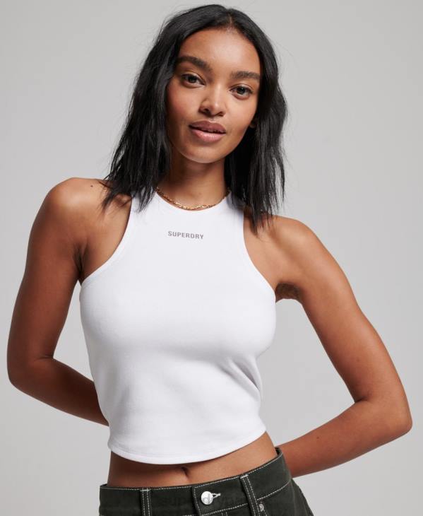 Superdry femmes gilet de course code tech D64Z2965 vêtements blanc