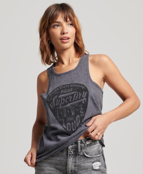 Superdry femmes gilet de magasin de merch vintage D64Z2910 vêtements noir