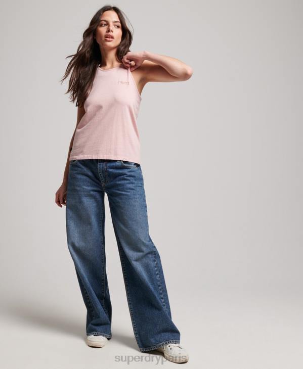 Superdry femmes gilet à logo vintage D64Z2191 vêtements rose
