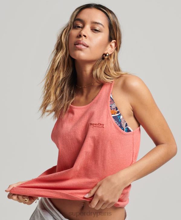 Superdry femmes gilet à logo vintage D64Z2951 vêtements corail