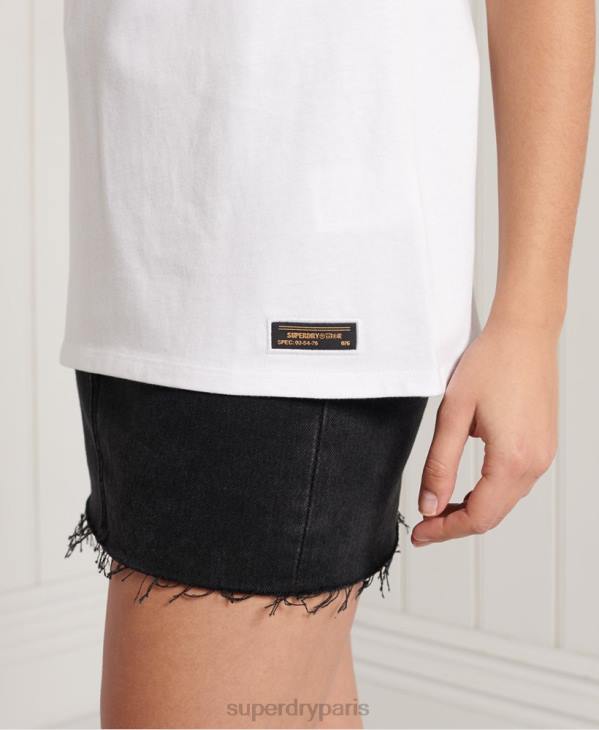 Superdry femmes gilet militaire à logo D64Z3060 vêtements blanc