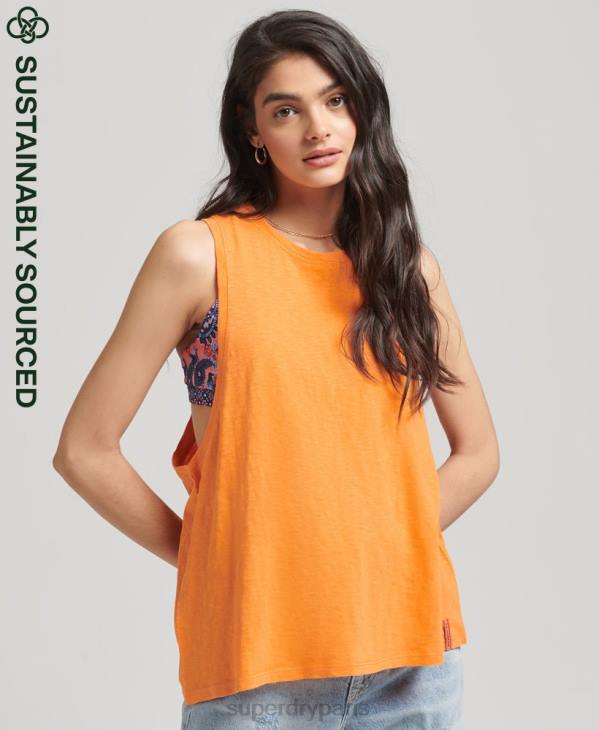 Superdry femmes gilet ranchero surf vintage en coton bio D64Z6573 vêtements orange