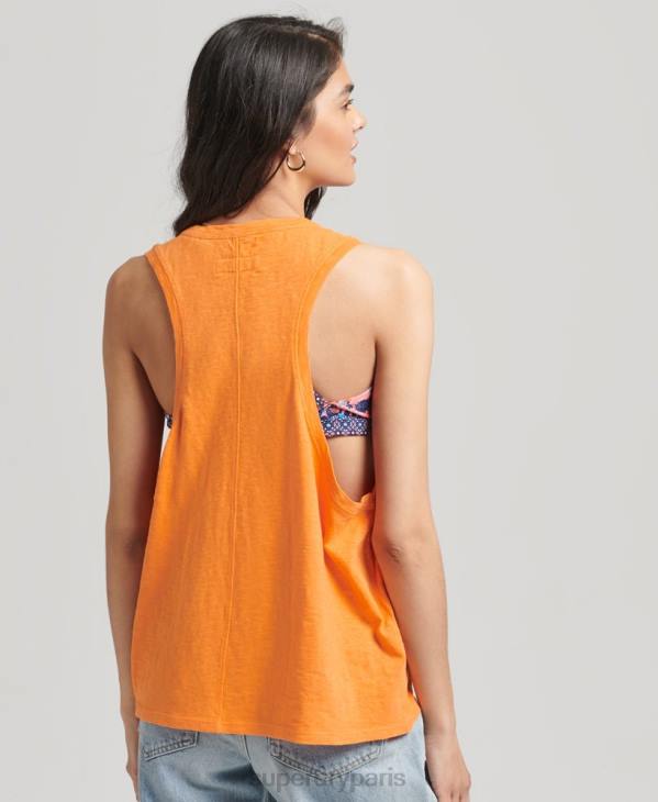 Superdry femmes gilet ranchero surf vintage en coton bio D64Z6573 vêtements orange
