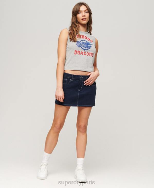 Superdry x Komodo femmes débardeur dragon classique D64Z2119 vêtements gris