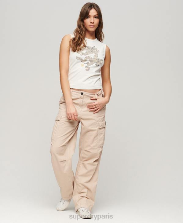 Superdry x Komodo femmes débardeur vintage D64Z2037 vêtements crème