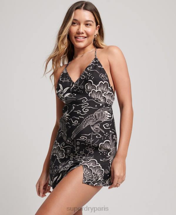 Superdry femmes mini-jupe imprimée D64Z2382 vêtements noir