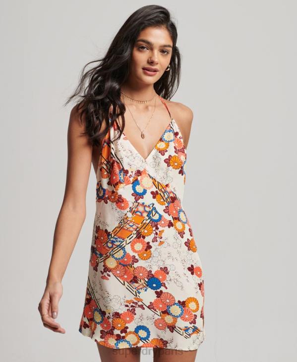 Superdry femmes mini-jupe imprimée D64Z2477 vêtements crème