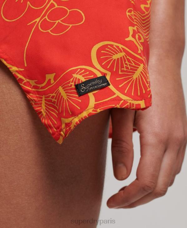 Superdry femmes mini-jupe imprimée D64Z2478 vêtements rouge