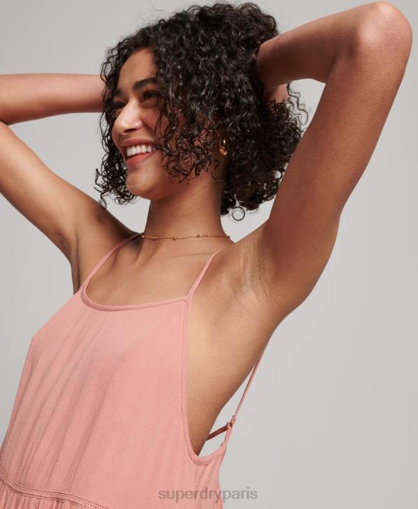 Superdry femmes mini robe caraco de plage D64Z2379 vêtements rose