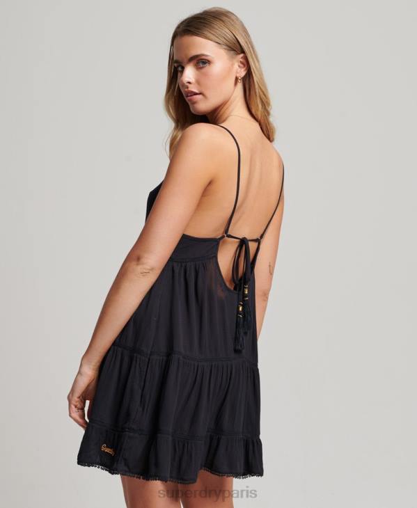 Superdry femmes mini robe caraco de plage D64Z2404 vêtements marine