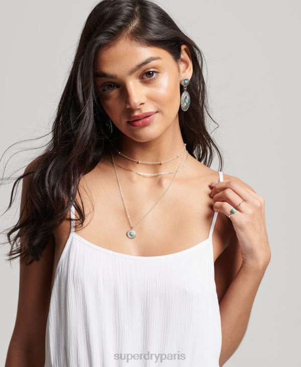 Superdry femmes mini robe caraco de plage D64Z2413 vêtements blanc