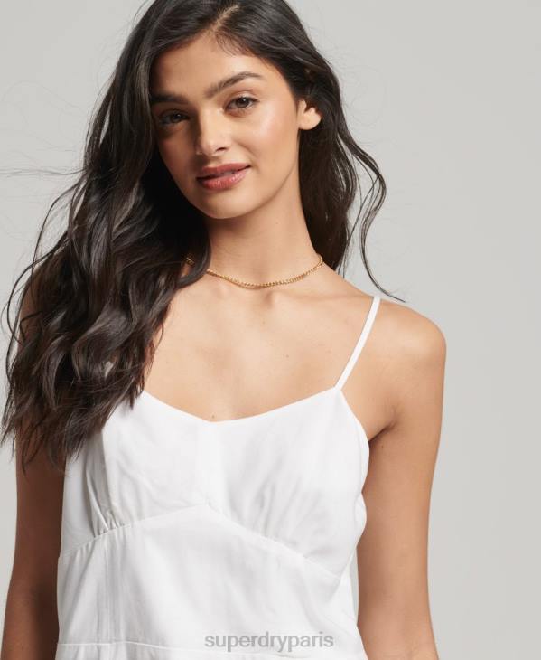 Superdry femmes mini-robe caraco vintage D64Z1967 vêtements blanc