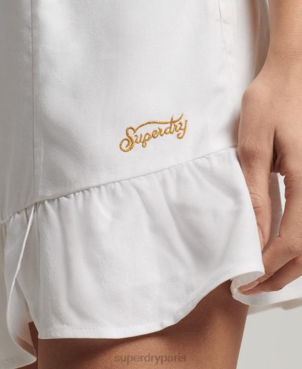 Superdry femmes mini-robe caraco vintage D64Z1967 vêtements blanc