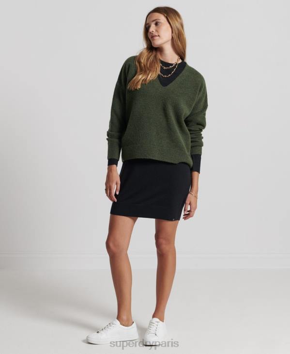 Superdry femmes mini-robe en maille mérinos studios D64Z2522 vêtements noir