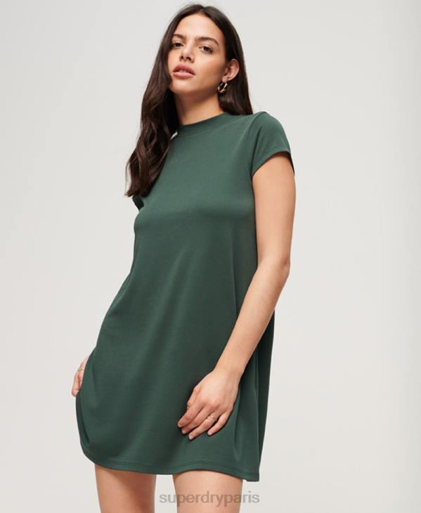 Superdry femmes mini robe trapèze à manches courtes D64Z1974 vêtements vert
