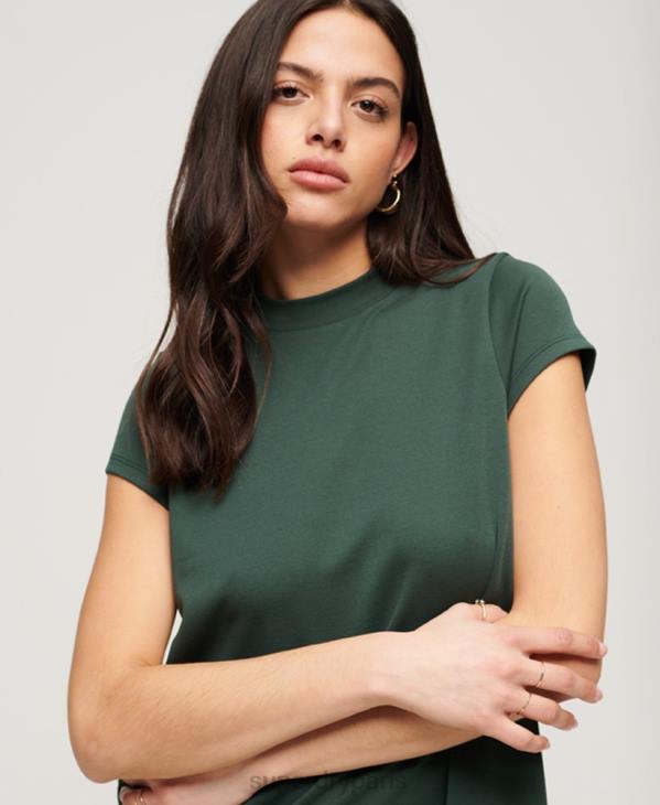 Superdry femmes mini robe trapèze à manches courtes D64Z1974 vêtements vert