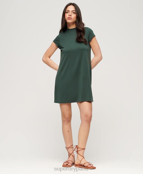 Superdry femmes mini robe trapèze à manches courtes D64Z1974 vêtements vert