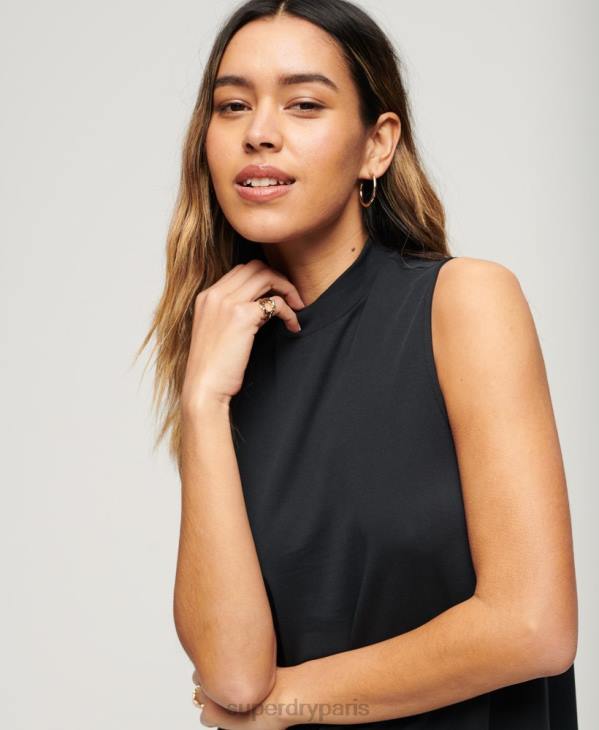 Superdry femmes minirobe trapèze sans manches D64Z1959 vêtements noir