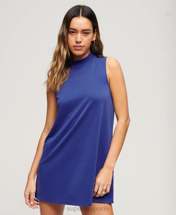 Superdry femmes minirobe trapèze sans manches D64Z2357 vêtements bleu