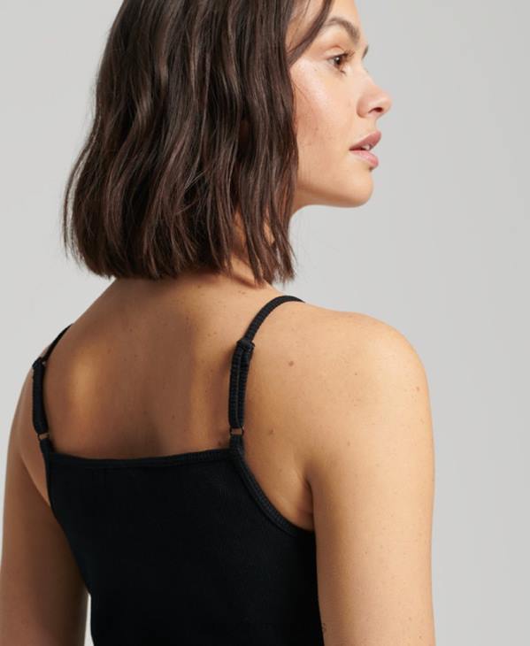Superdry femmes robe à bretelles essentielle D64Z2536 vêtements noir