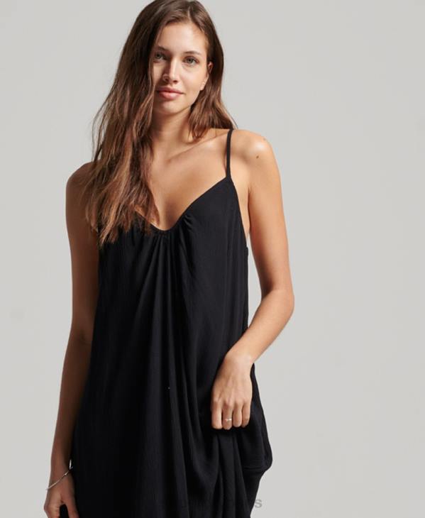 Superdry femmes robe camisole longue D64Z2366 vêtements gris foncé