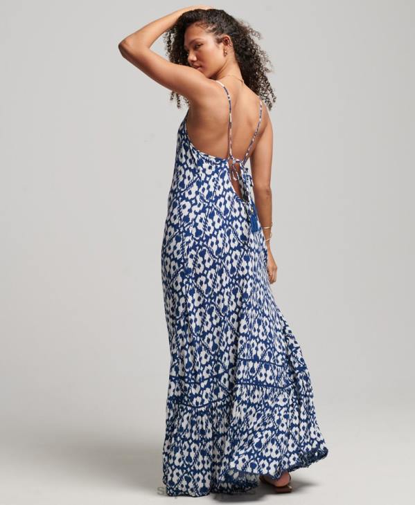 Superdry femmes robe camisole longue D64Z2380 vêtements bleu