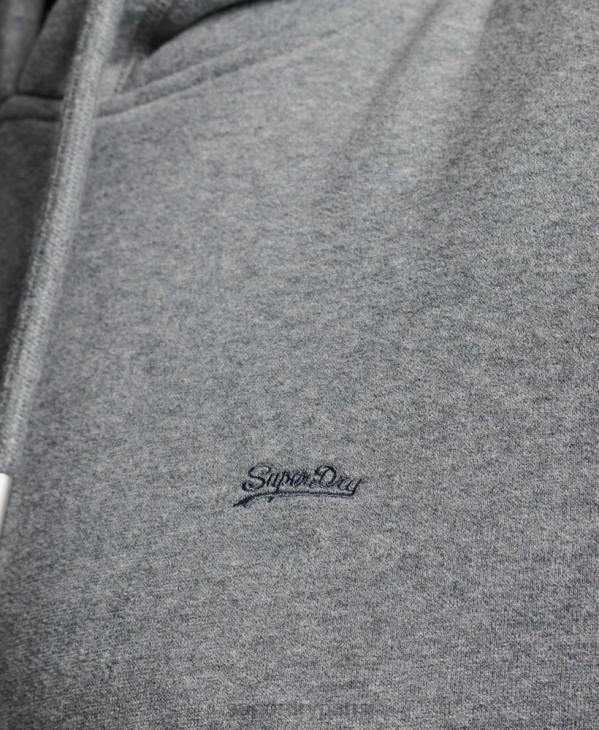 Superdry femmes robe à capuche à logo brodé D64Z2494 vêtements gris
