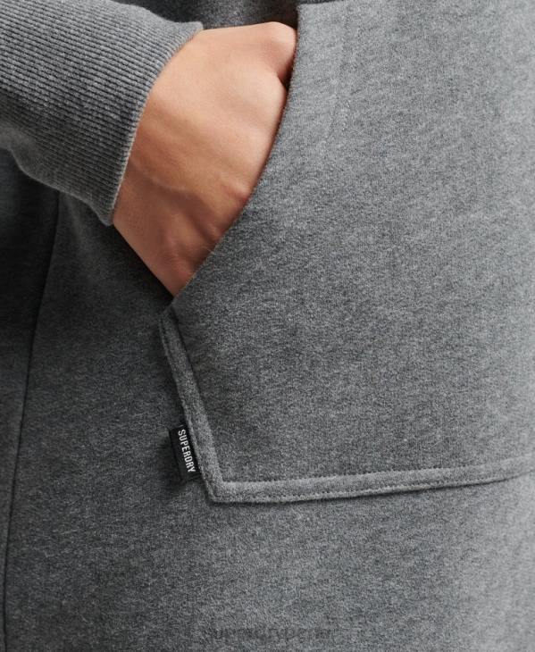 Superdry femmes robe à capuche à logo brodé D64Z2494 vêtements gris