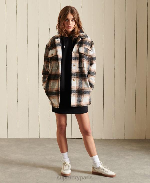 Superdry femmes robe à capuche à logo brodé D64Z2532 vêtements noir