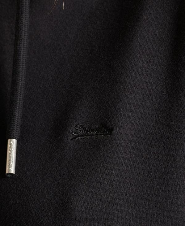 Superdry femmes robe à capuche à logo brodé D64Z2532 vêtements noir