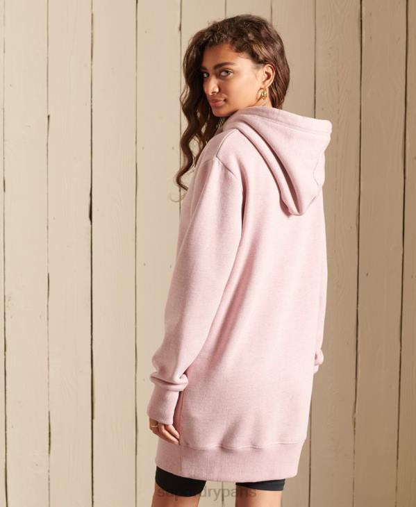 Superdry femmes robe à capuche à logo brodé D64Z2541 vêtements rose