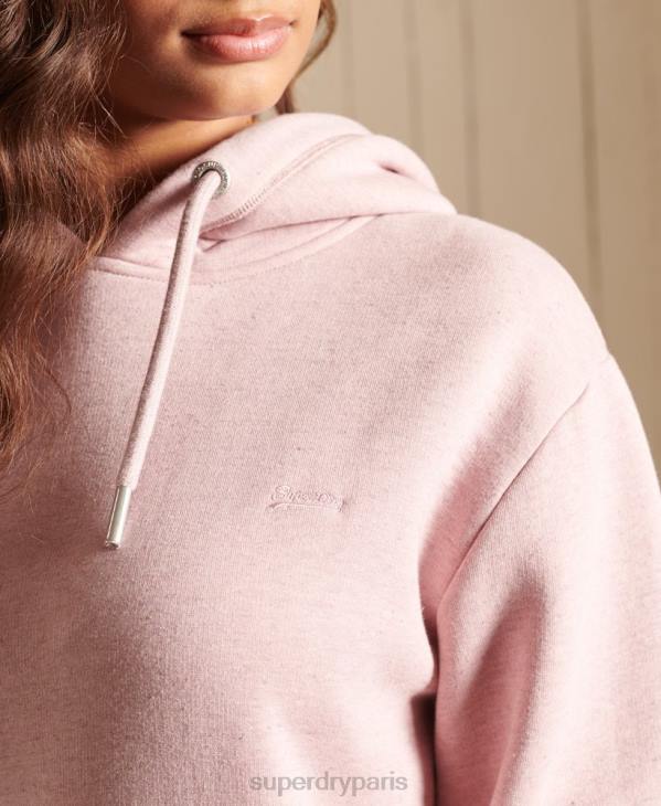Superdry femmes robe à capuche à logo brodé D64Z2541 vêtements rose