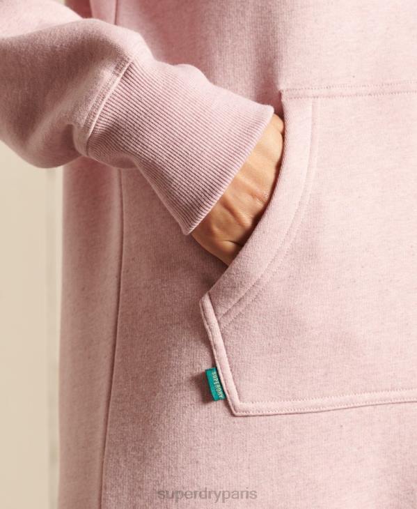 Superdry femmes robe à capuche à logo brodé D64Z2541 vêtements rose