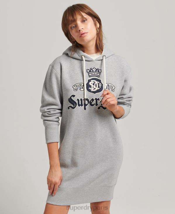 Superdry femmes robe à capuche pride in craft D64Z2456 vêtements gris