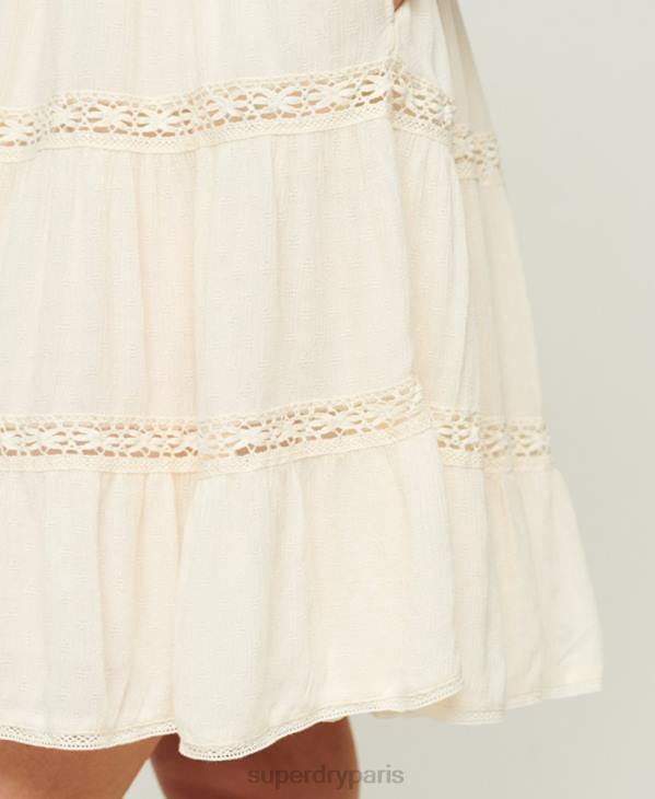 Superdry femmes robe caraco alana D64Z2370 vêtements crème