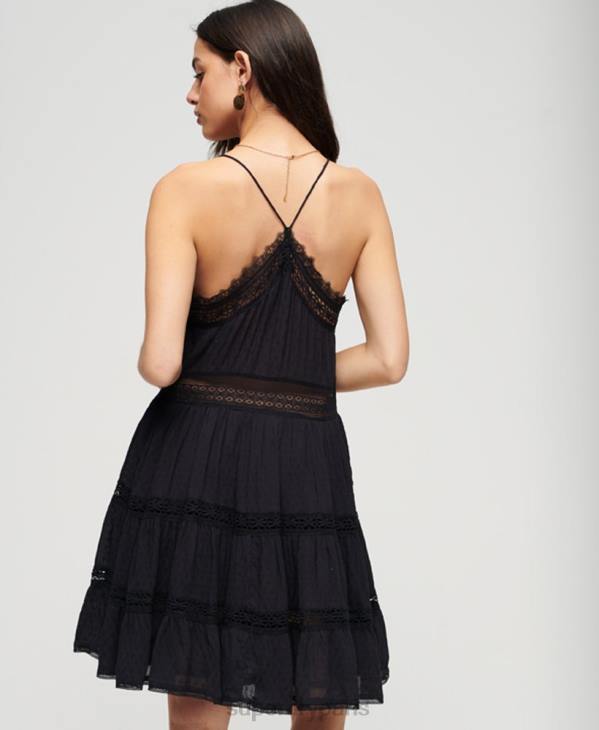 Superdry femmes robe caraco alana D64Z2398 vêtements noir