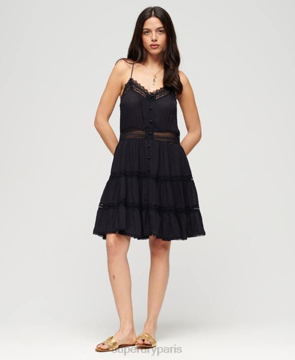 Superdry femmes robe caraco alana D64Z2398 vêtements noir