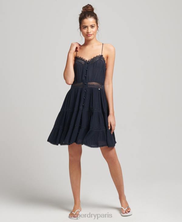 Superdry femmes robe caraco alana D64Z2489 vêtements marine