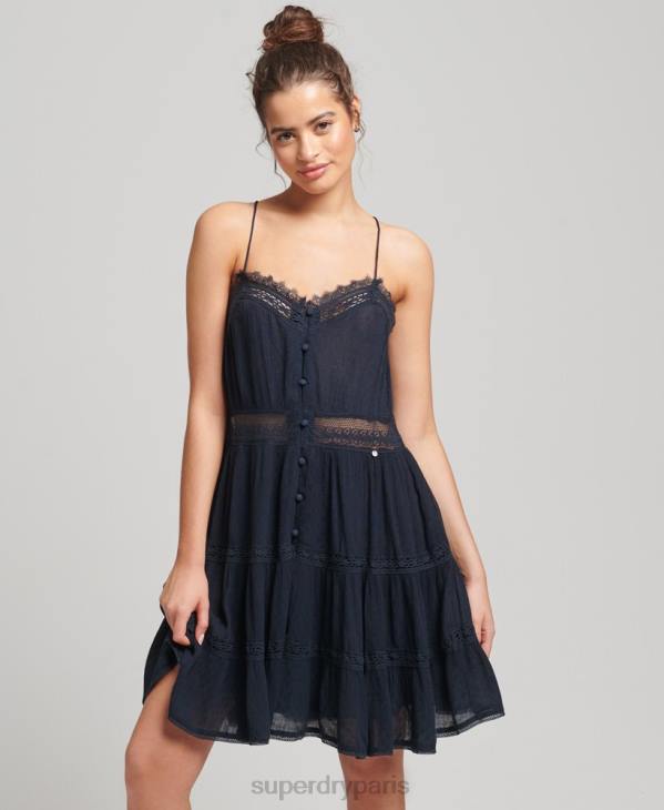 Superdry femmes robe caraco alana D64Z2489 vêtements marine