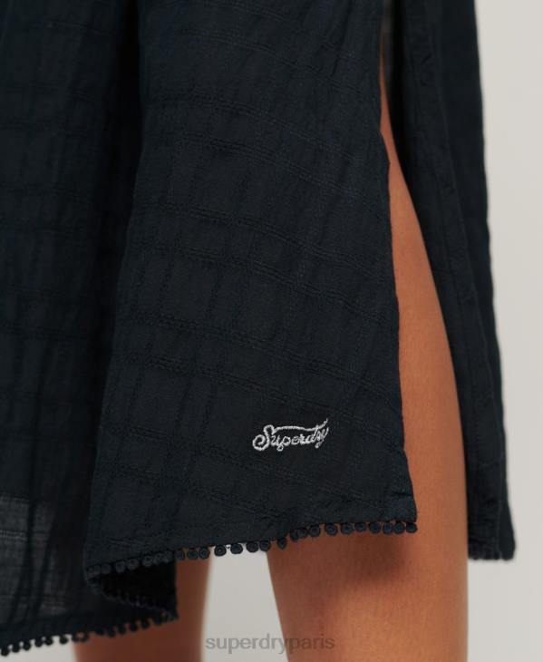 Superdry femmes robe caraco longue licou vintage D64Z1986 vêtements marine