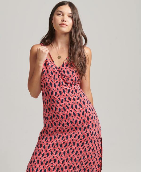 Superdry femmes robe caraco vintage à bretelles D64Z2396 vêtements rouge