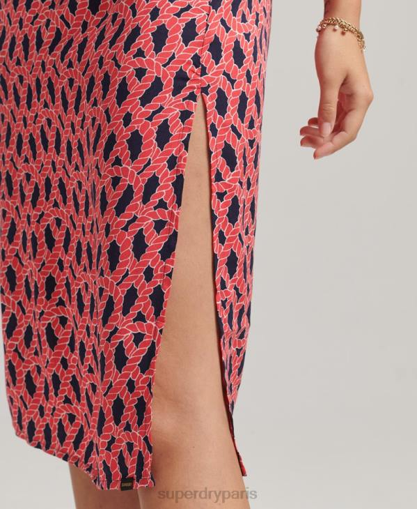 Superdry femmes robe caraco vintage à bretelles D64Z2396 vêtements rouge