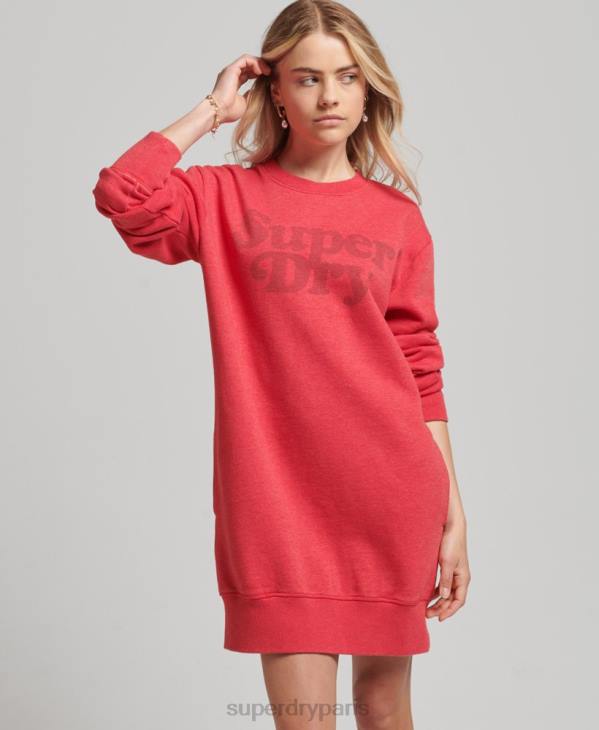 Superdry femmes robe classique tonnelier D64Z2553 vêtements rouge