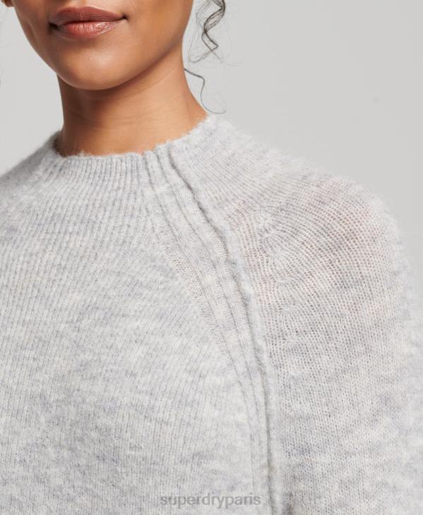 Superdry femmes robe à col roulé D64Z2419 vêtements gris clair