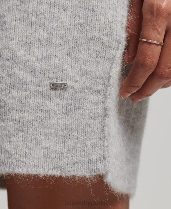 Superdry femmes robe à col roulé D64Z2419 vêtements gris clair