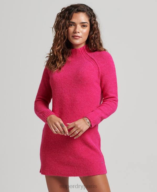 Superdry femmes robe à col roulé D64Z2440 vêtements rose