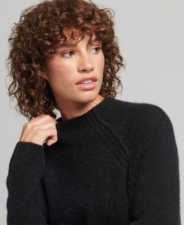 Superdry femmes robe à col roulé D64Z2459 vêtements noir