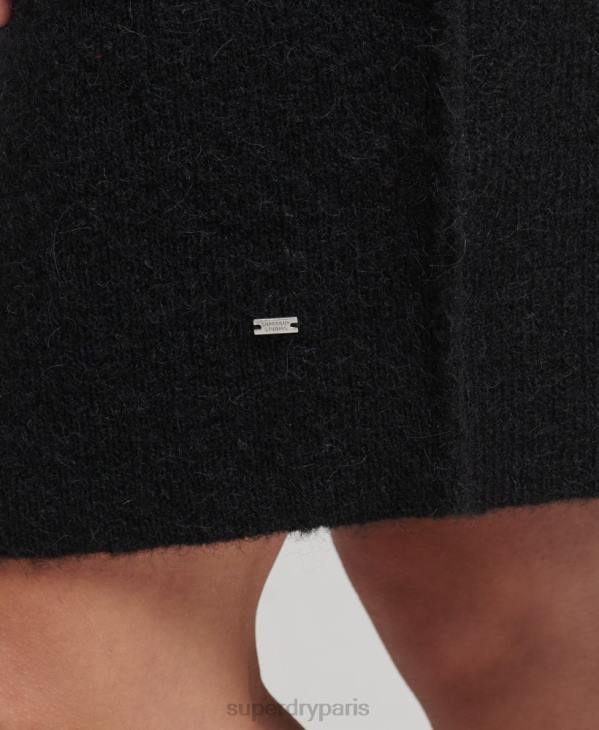Superdry femmes robe à col roulé D64Z2459 vêtements noir
